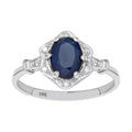 Vintage Style Oval Sapphire and Diamond Halo Ring H888087