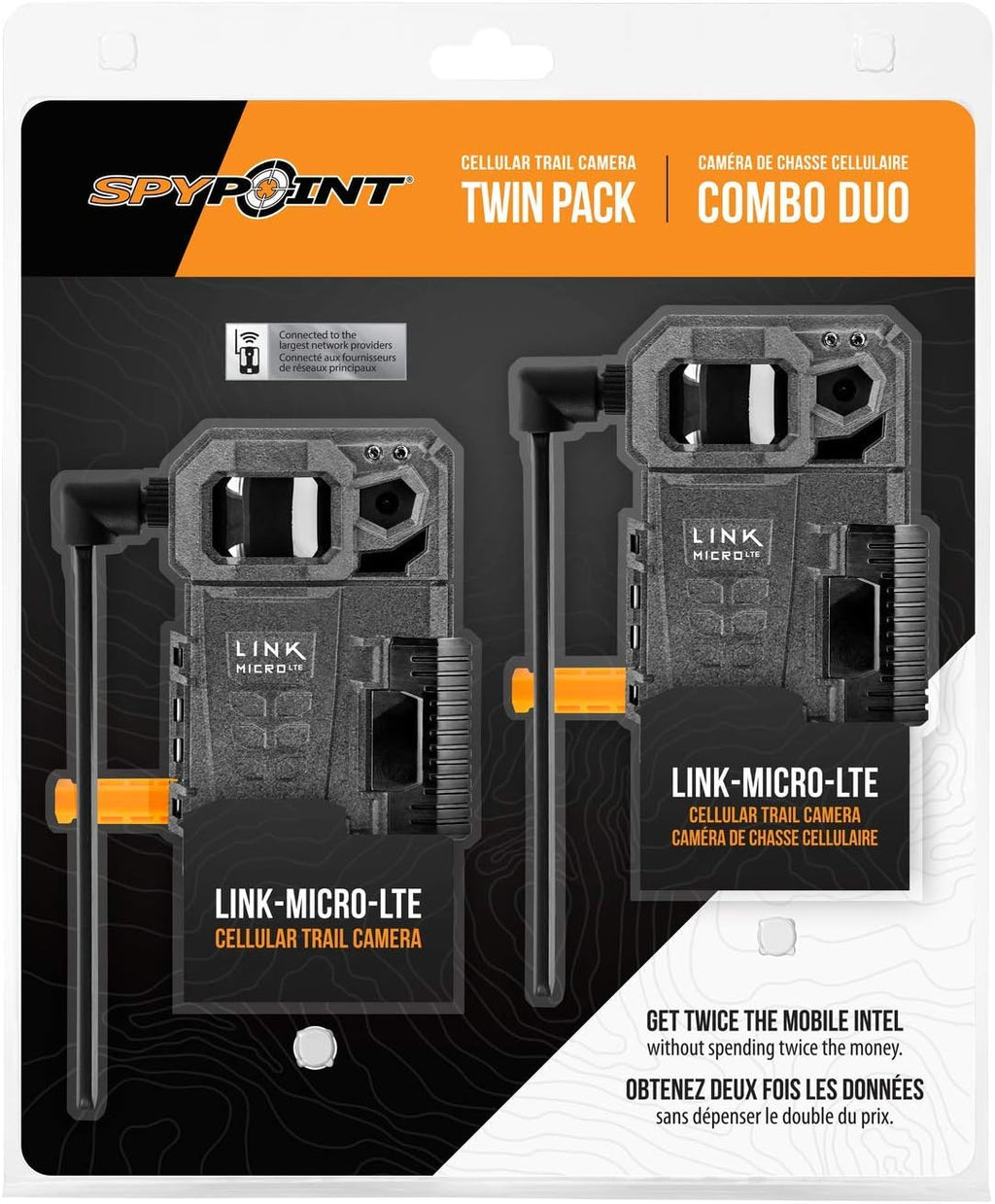 Cellular Trail Camera Twin Pack with SD Cards and Microfiber Cloth Screen Cleaner T7216