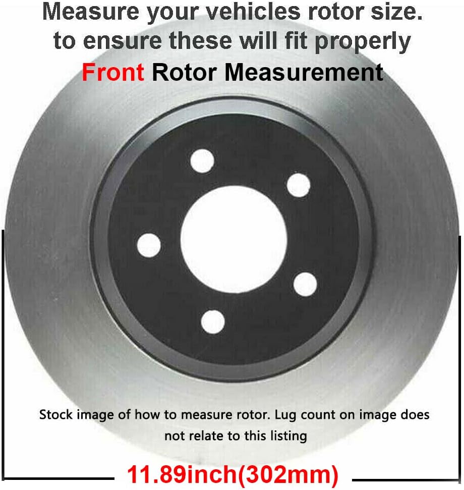 11.89" Front & 12.01" Rear Disc Rotor + Brake Pad Replacement D704