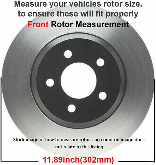 11.89" Front & 12.01" Rear Disc Rotor + Brake Pad Replacement D704