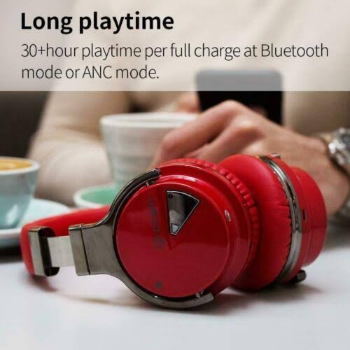 Red Active Noise Cancelling Wireless Bluetooth Headphones E96190