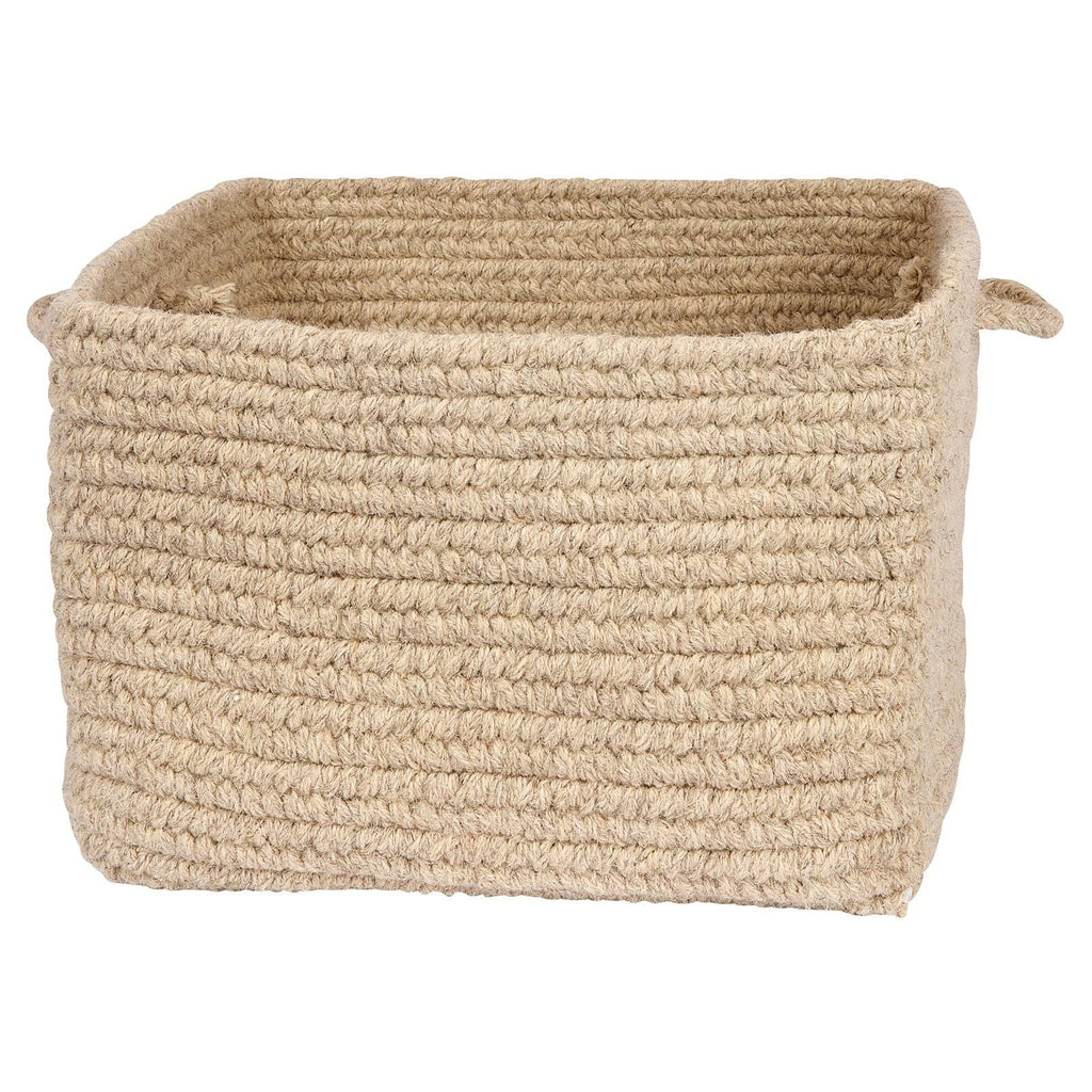 Chunky Natural Wool Square Basket A92327