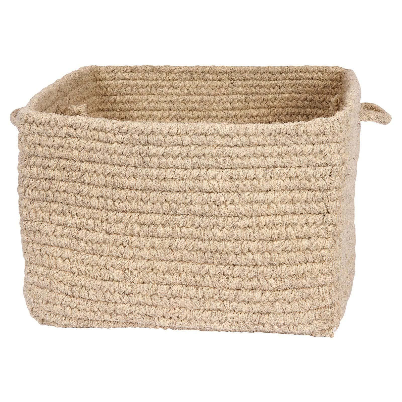 Chunky Natural Wool Square Basket A92327