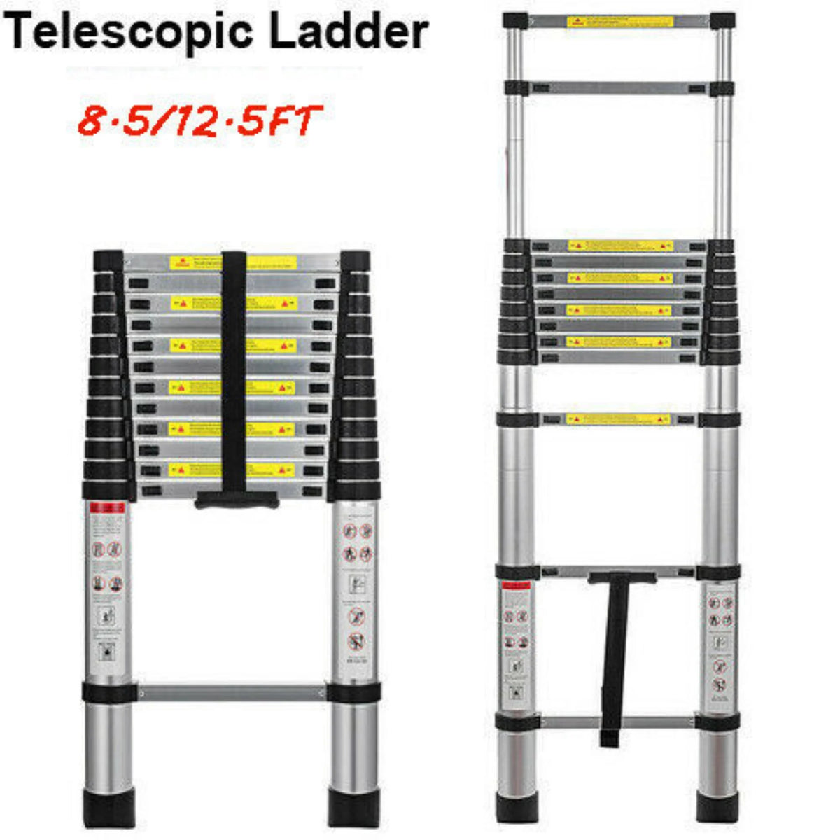 8.5FT Telescopic Aluminum Ladder with Button Retraction L771