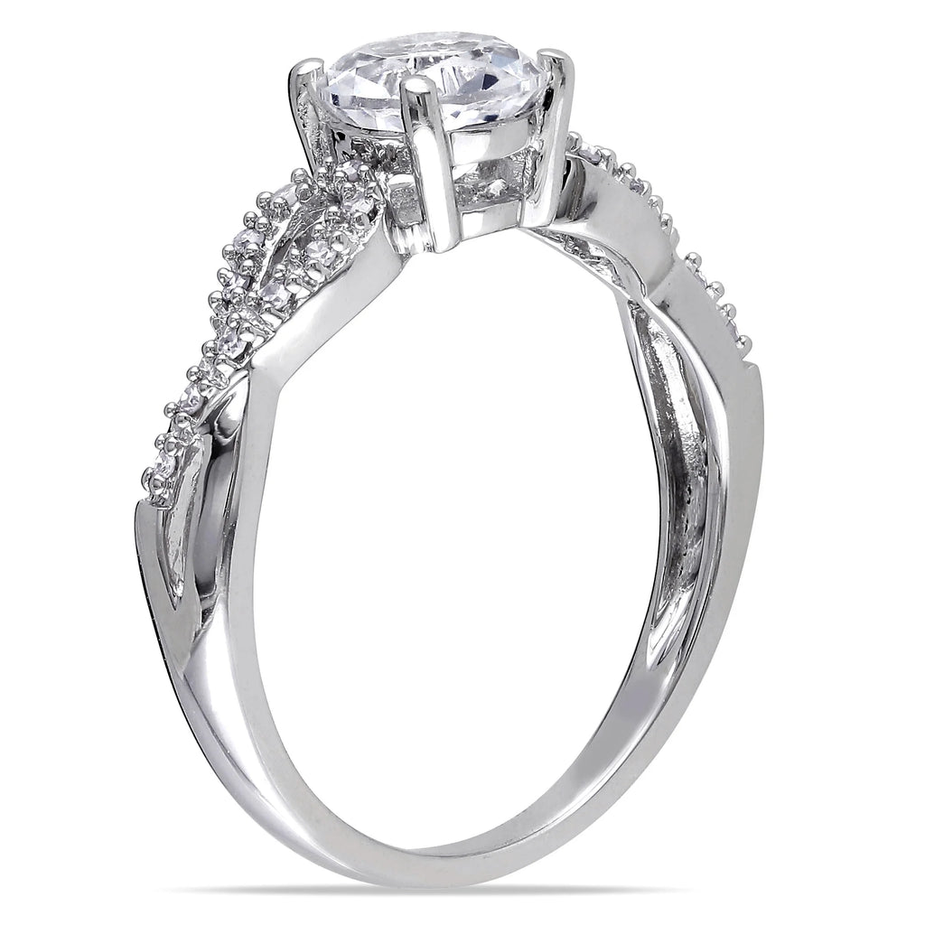 10kt White Gold Solitaire Ring with Infinity Band R636107