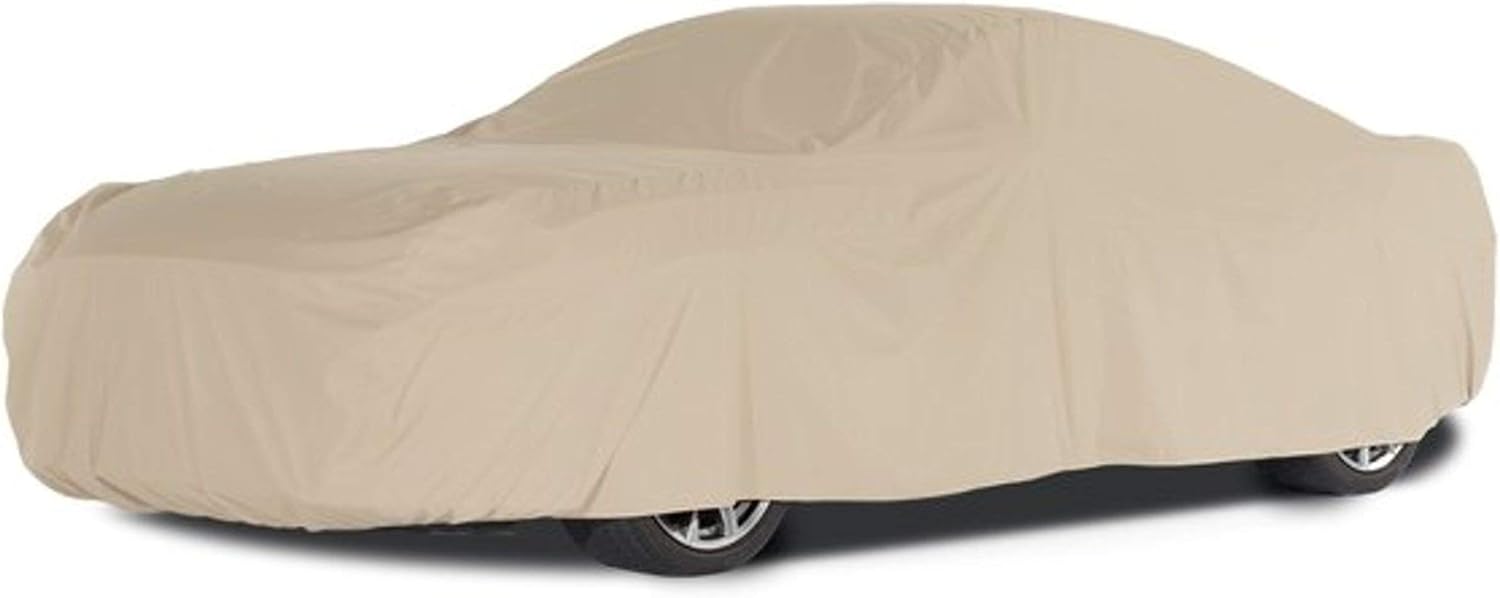 Khaki Polyester Car Cover with Elastic Hem R27037
