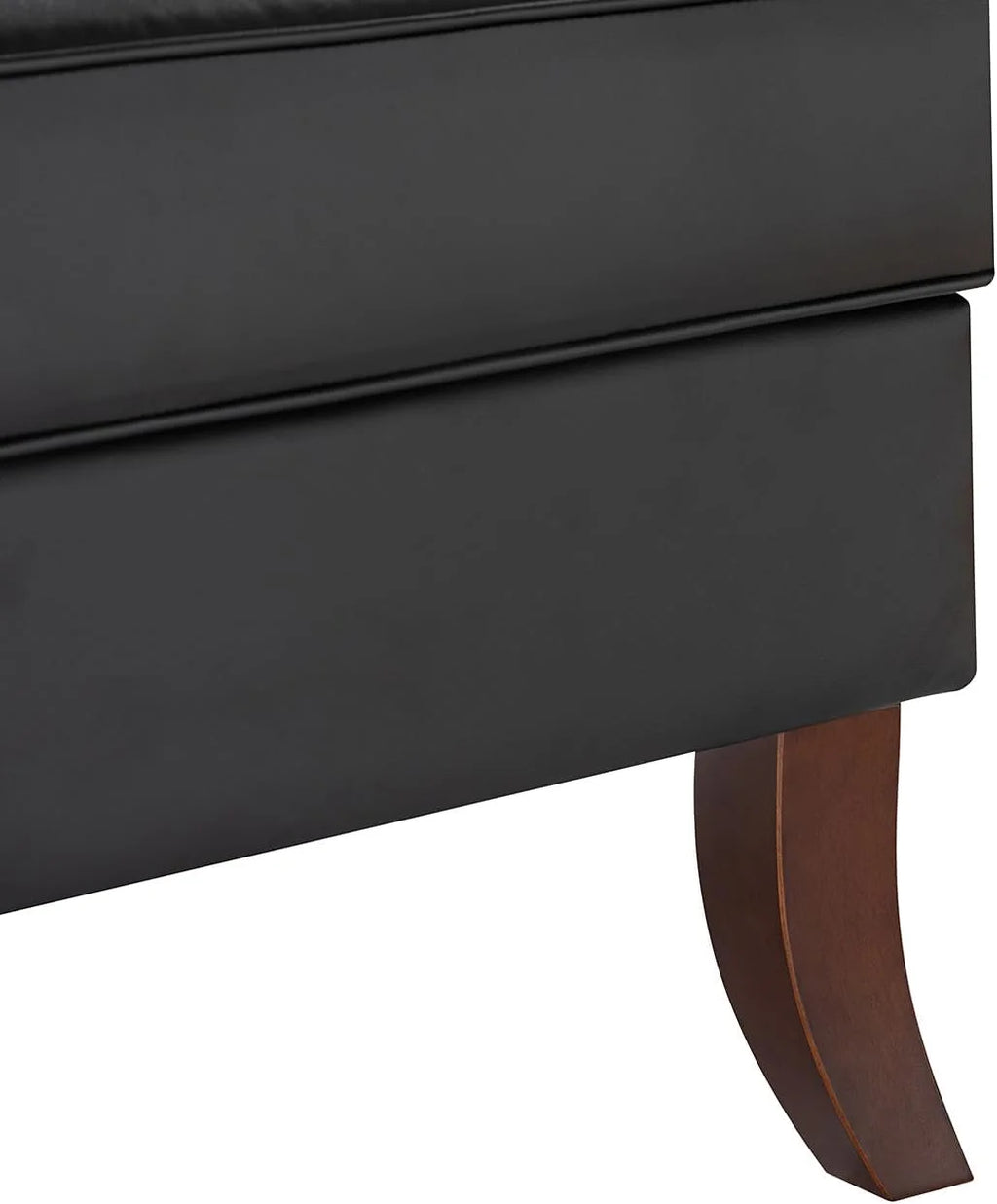 Black Faux Leather Wingback Accent Chair with Nailhead Trim K329