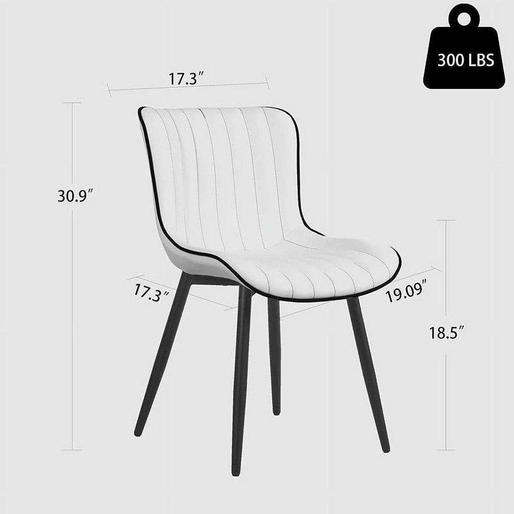White Faux Leather Dining Chair Set of 2 F18943