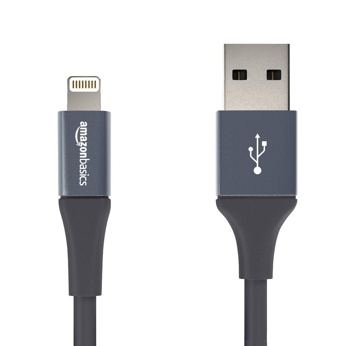 USB A Cable with Lightning Connector, 4 Inches, 12-Pack, Gray E453