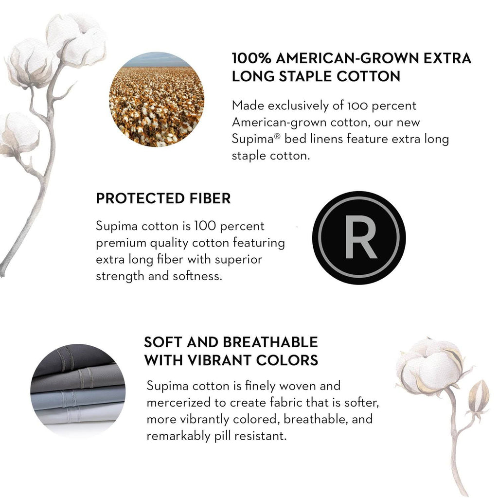 Queen Charcoal Supima Cotton Sheets W644390