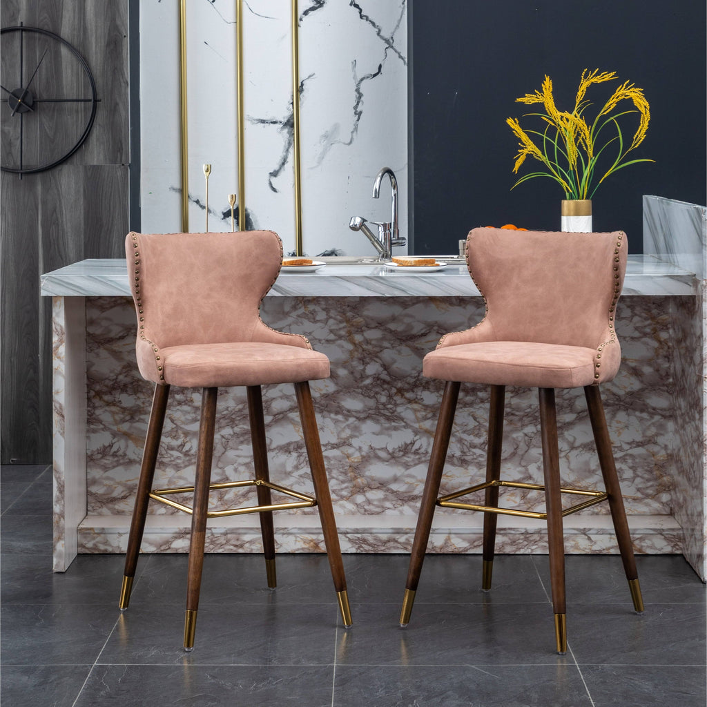 Pink Bar Stool, Set of 2 D112679
