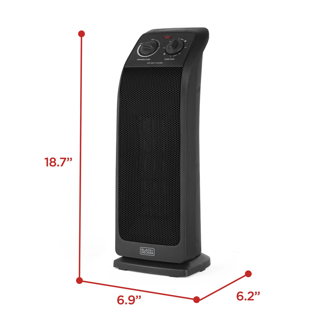 Black Oscillating Ceramic Tower Space Heater Z424