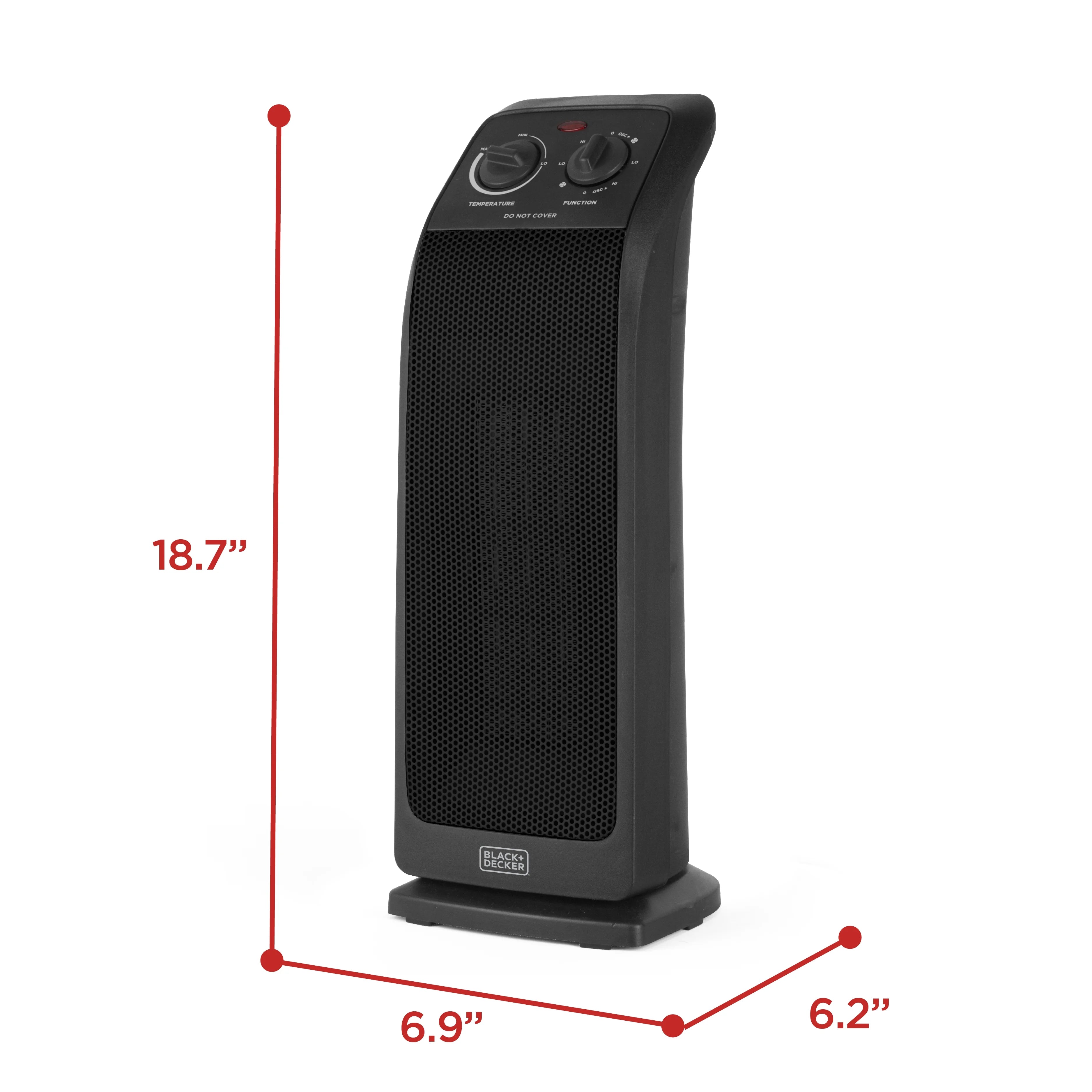 Black Oscillating Ceramic Tower Space Heater Z424