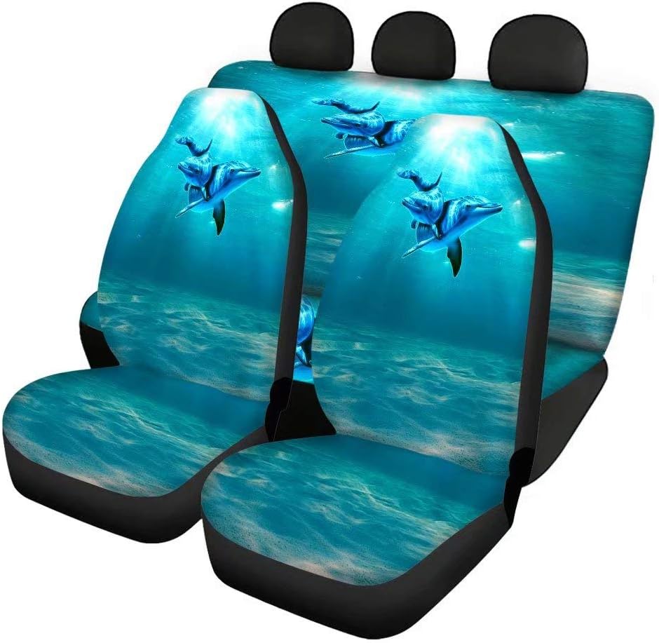 Red Kiss Lips Print 4pcs Car Seat Cover Set U363023