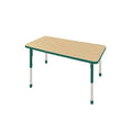 36in x 72in Rectangle Adjustable Activity Table Maple/Green M3073