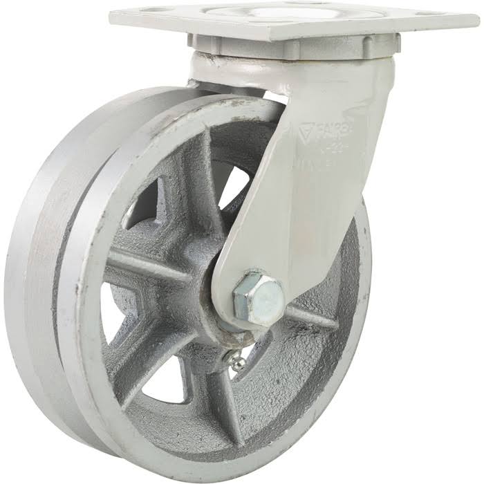 6 inch Gray Swivel Semi-Steel V-Groove Caster C3625