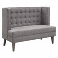 Light Gray Tufted Love Seat Bench Q9916