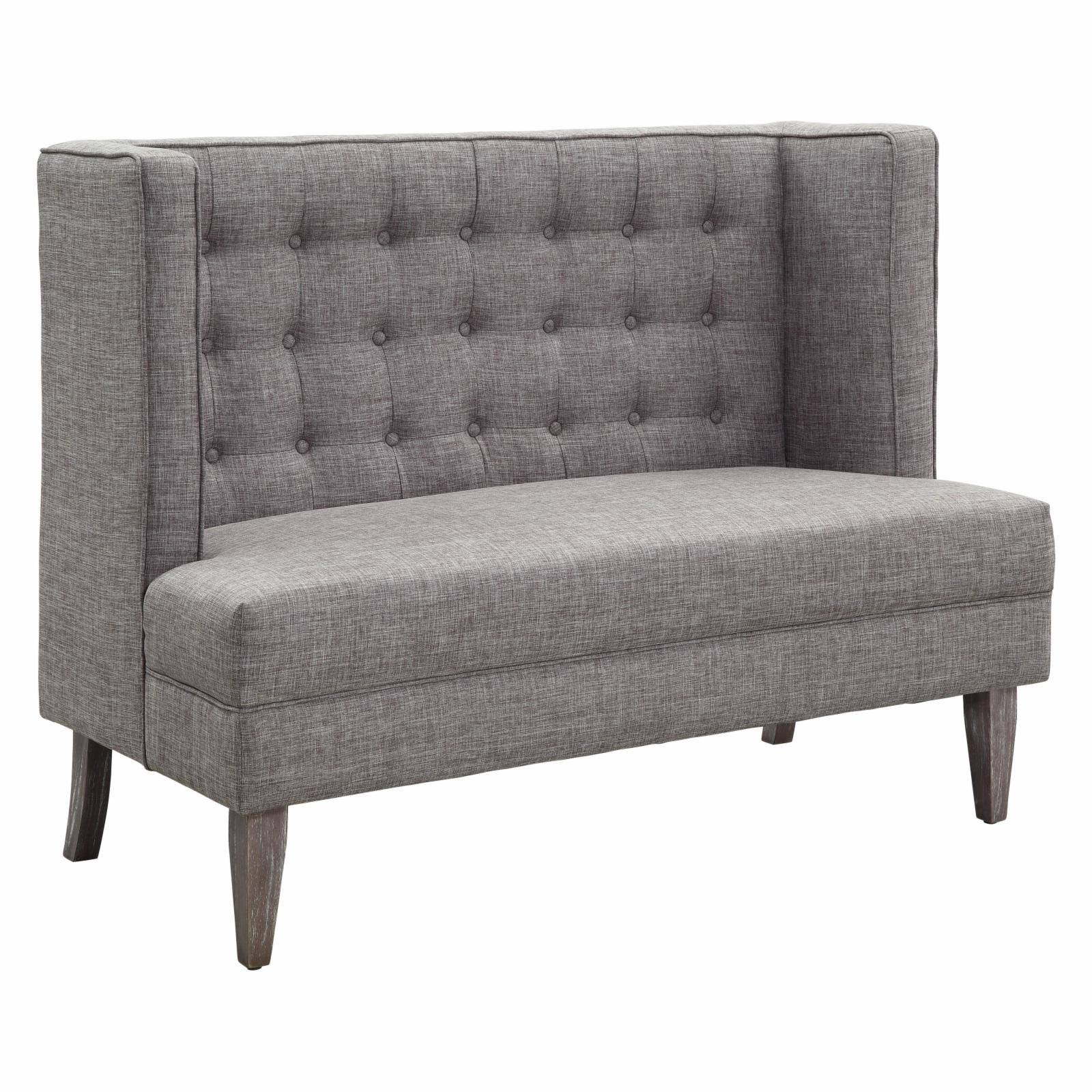 Light Gray Tufted Love Seat Bench Q9916