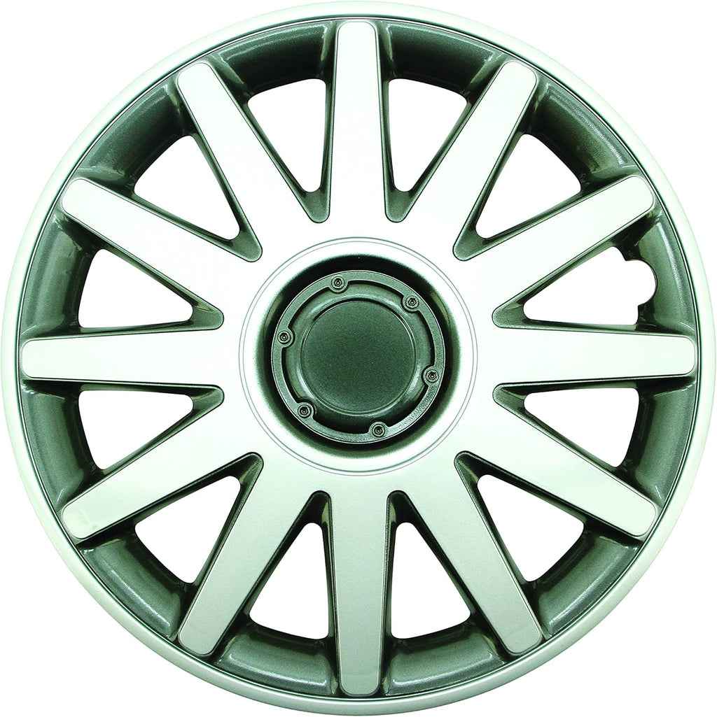 Silver/Charcoal 15" ABS Wheel Cover Pack of 4 K3587
