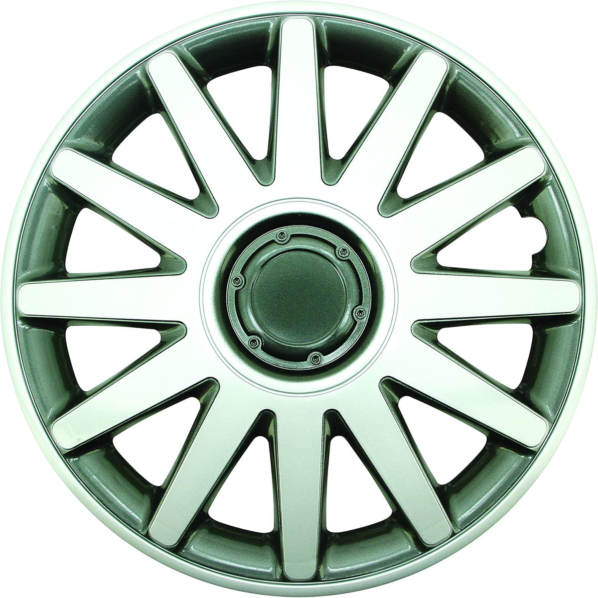 Silver/Charcoal 15" ABS Wheel Cover Pack of 4 K3587