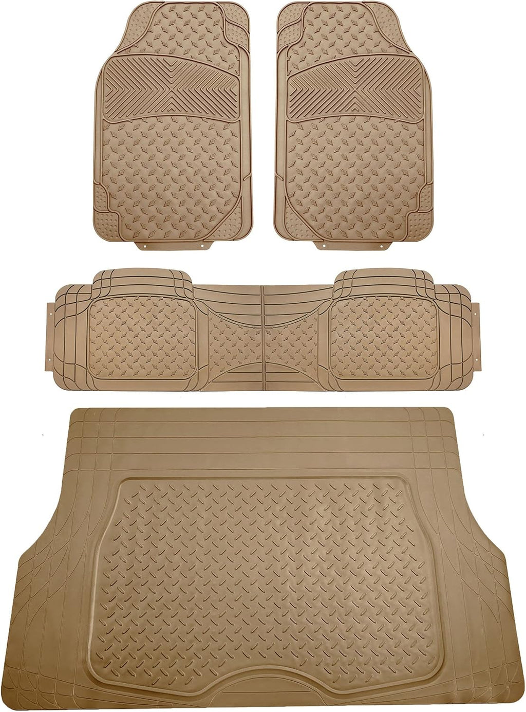 Beige Trimmable All Weather Car Floor Mats with Cargo Liner Z683