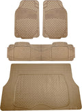 Beige Trimmable All Weather Car Floor Mats with Cargo Liner Z683