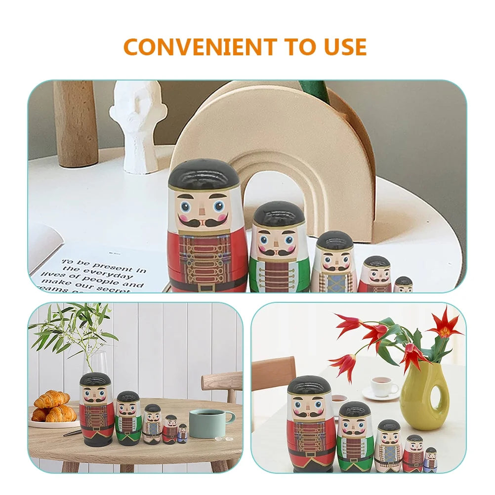 Nutcracker Russian Nesting Toys Wooden Stacking Dolls V606