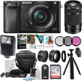 24.3MP Mirrorless Camera with 16-50mm & 55-210mm Zoom Lens (Black) and 64GB Accessory Bundle U812836