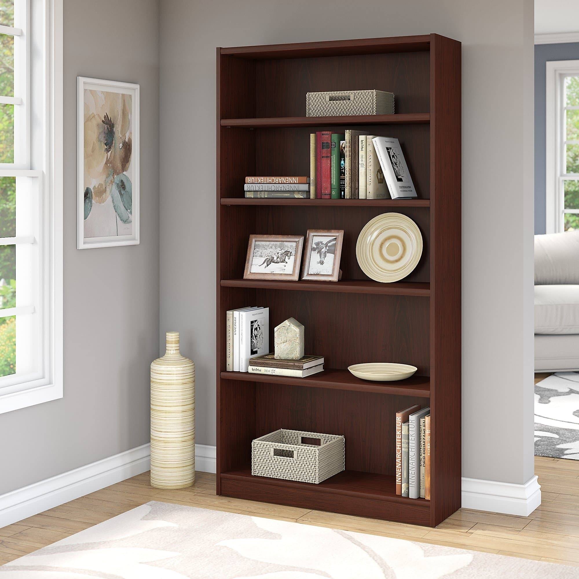 Red 5 Shelf Bookcase I5240