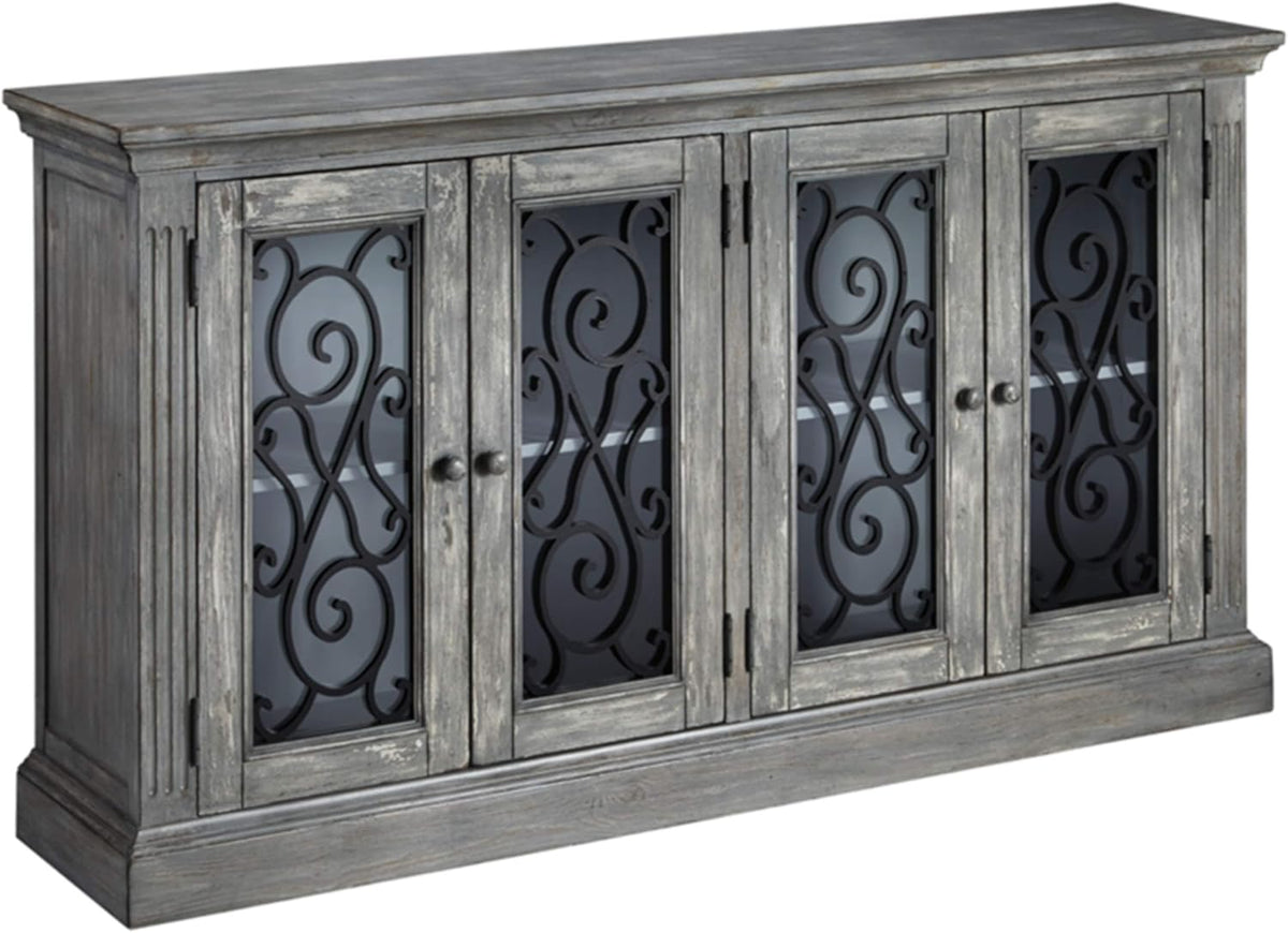 Dark Gray Accent Cabinet with Doors J182
