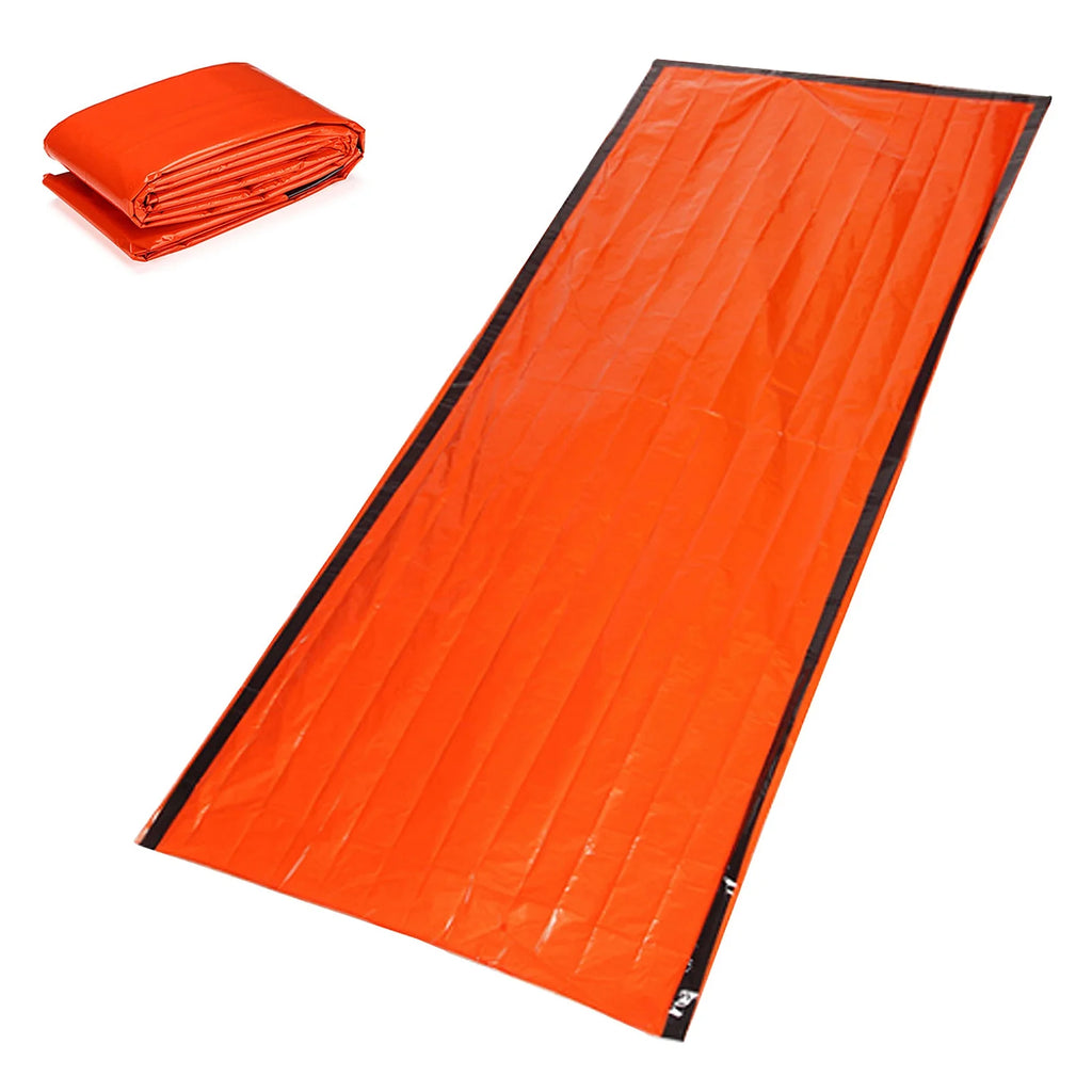 Waterproof Heat Reflective Thermal Poncho Raincoat with Sleeping Bag and Tent Shelter O89734