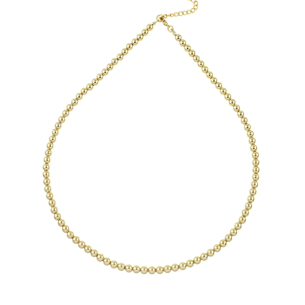 5mm Gold Plated Bead Chain Necklace P17538