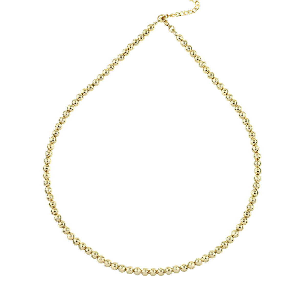 5mm Gold Plated Bead Chain Necklace P17538