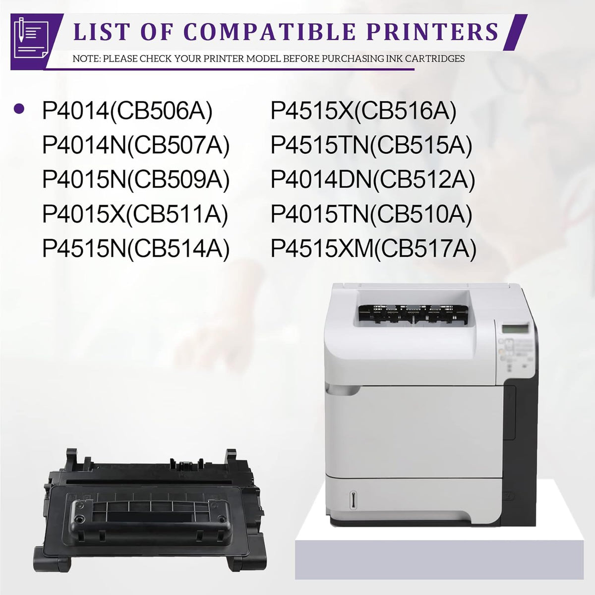 64A CC364A Toner Cartridge Replacement for HP P4014 P4015x P4515X P4015n P4515n P4515tn Printer (1-Pack, Black) X7249