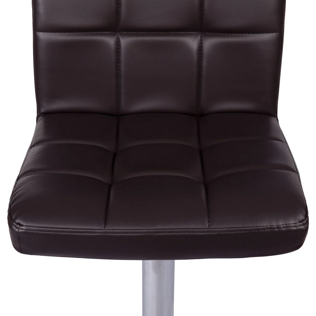 Espresso Adjustable Swivel Leather Barstool Set of 2 H7028