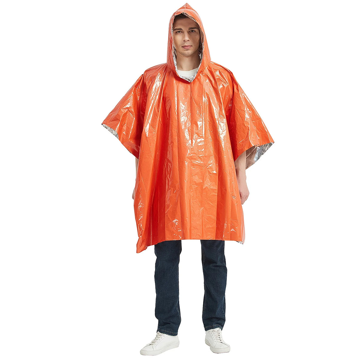 Waterproof Heat Reflective Thermal Poncho Raincoat with Sleeping Bag and Tent Shelter O89734