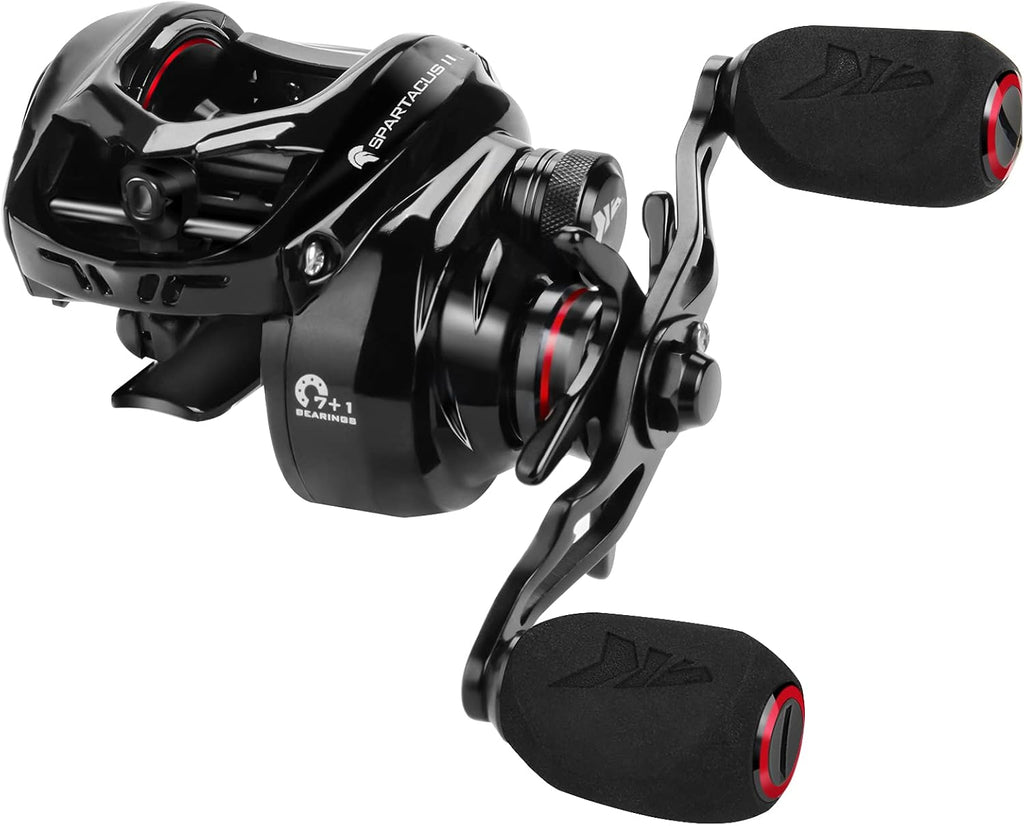 6oz Ultralight Baitcasting Fishing Reel, 17.6 LB Carbon Fiber Drag, 7.2:1 Gear Ratio, Pack of 2 C5566