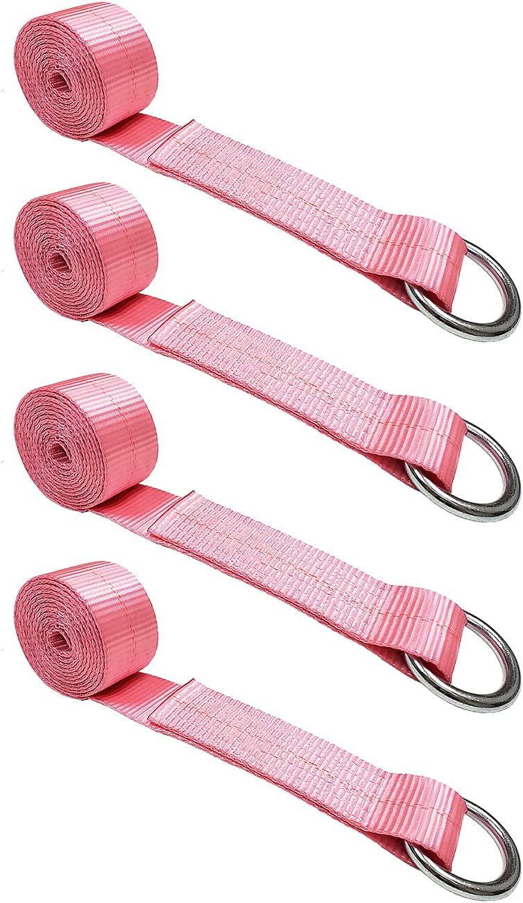 2 in x 10’ O-Ring Trailer Tie Down Lasso Strap (Green, 10 - Pack) Y458