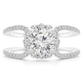 18K White Gold Round Diamond Halo Engagement Ring C224953