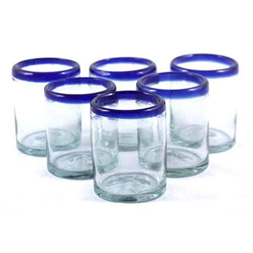 Cobalt Blue Blown Glass Tumblers Set of 6 Q897