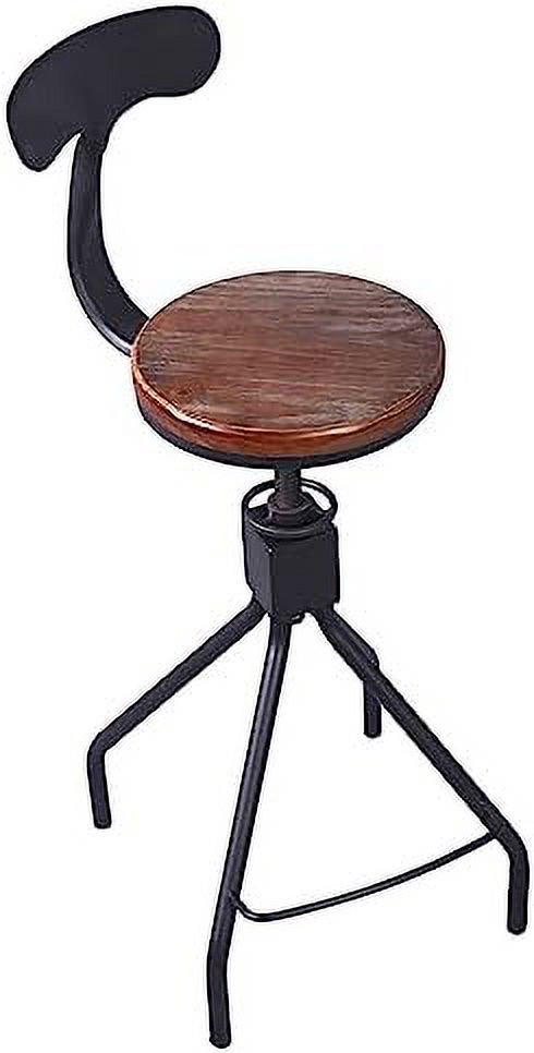 Industrial Swivel Counter Height Adjustable Stool with Backrest M69733