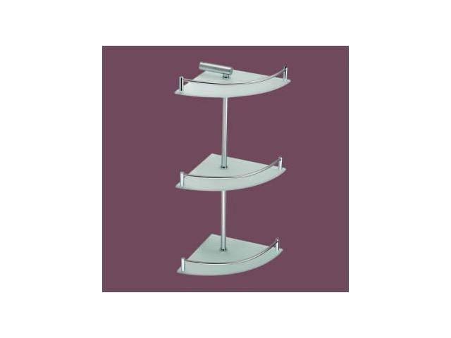 3 Tier Corner Stainless Steel Glass Shelves C185