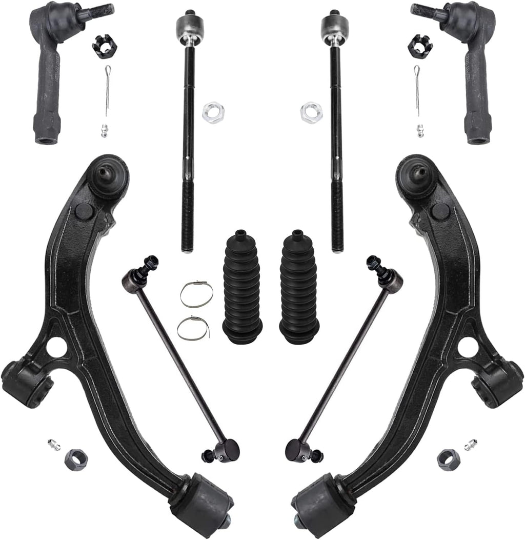 Front Lower Control Arm Ball Joints Sway Bars Inner Outer Tie Rods 10pc Set H4991