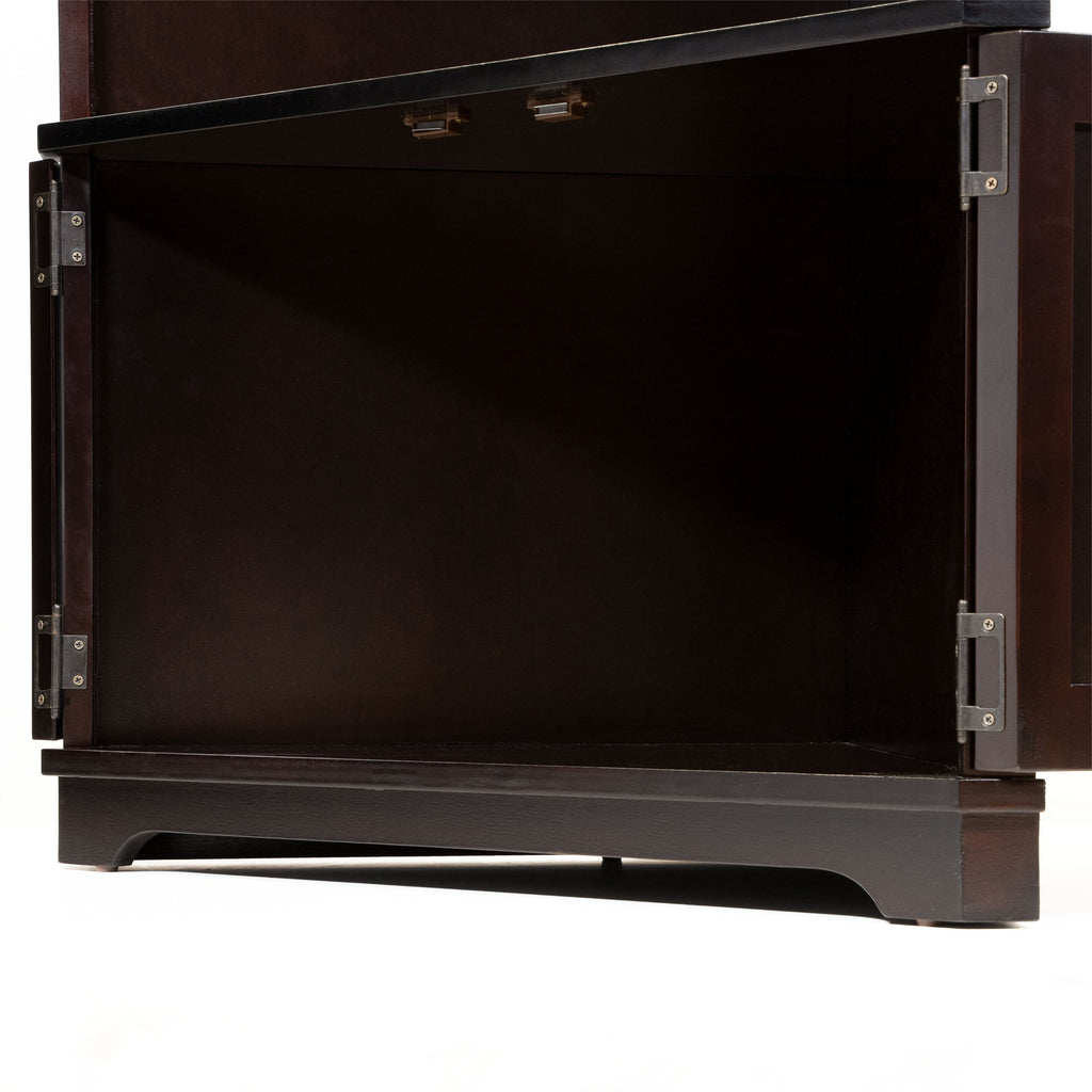 Espresso Wood Corner Bookshelf A7650