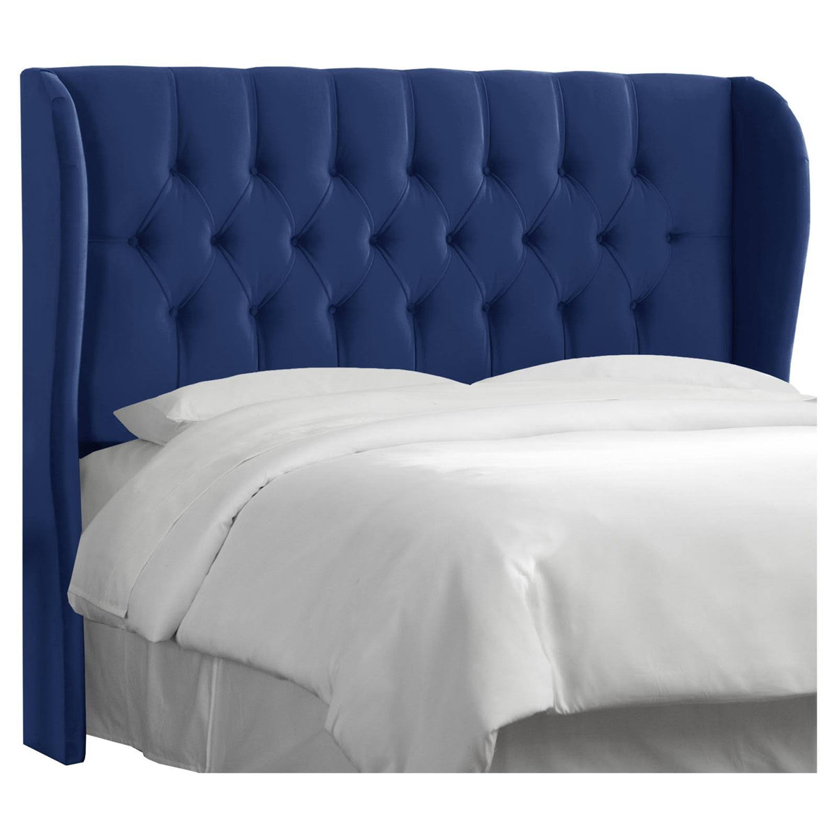 Navy Tufted Wingback King Headboard S724883