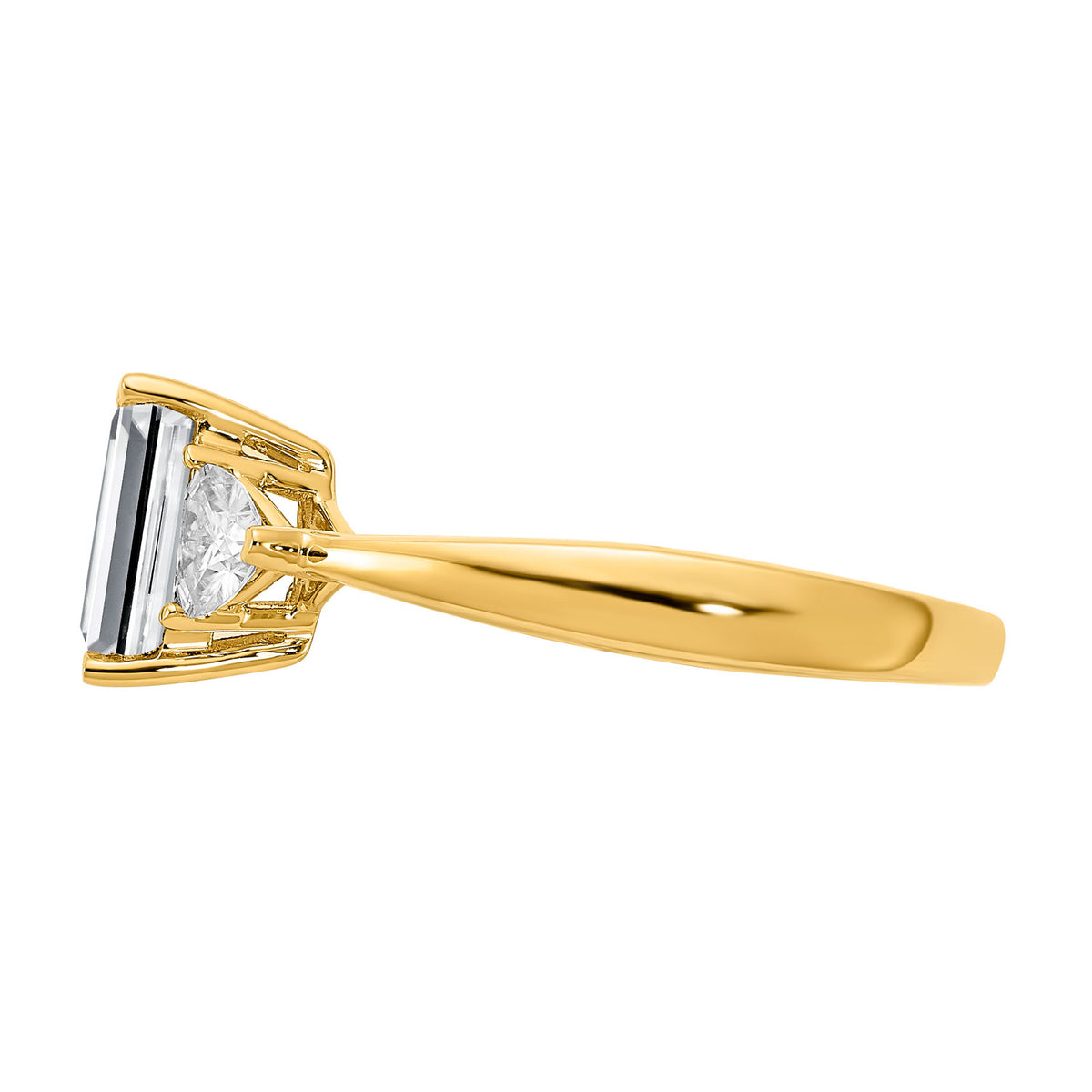 14 Karat Yellow Gold 3-Stone Engagement Ring V659