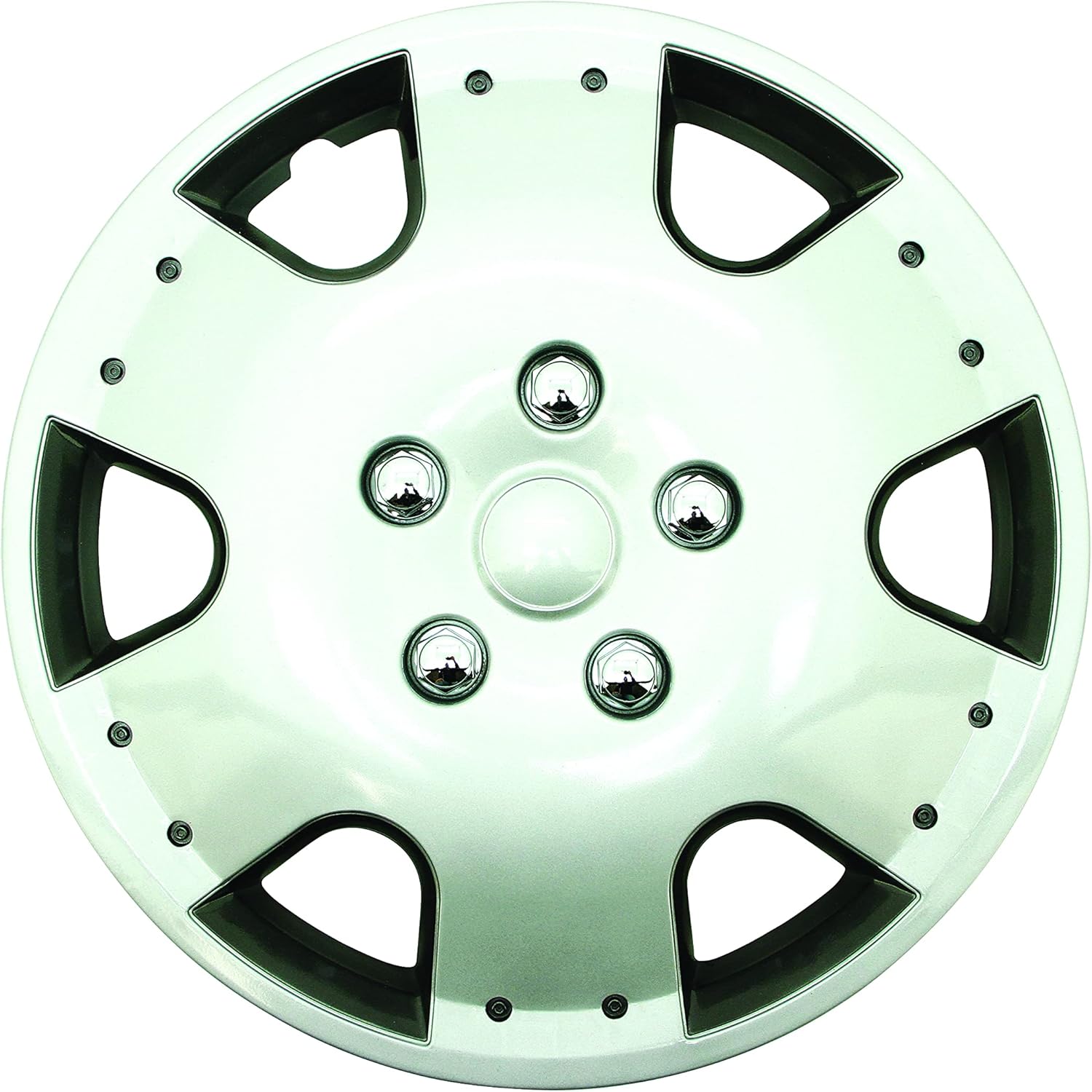Silver/Charcoal 15" ABS Wheel Cover Pack of 4 K3587