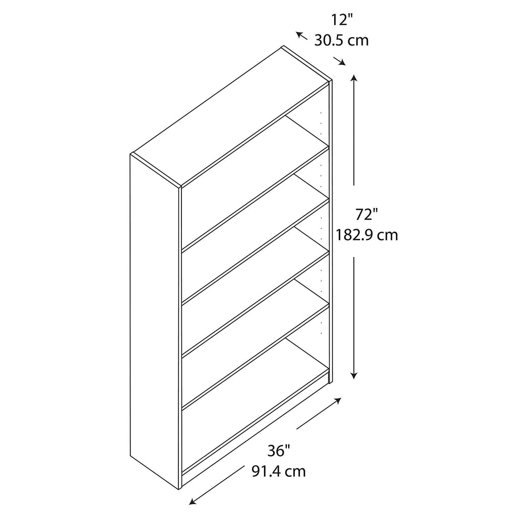 Red 5 Shelf Bookcase I5240