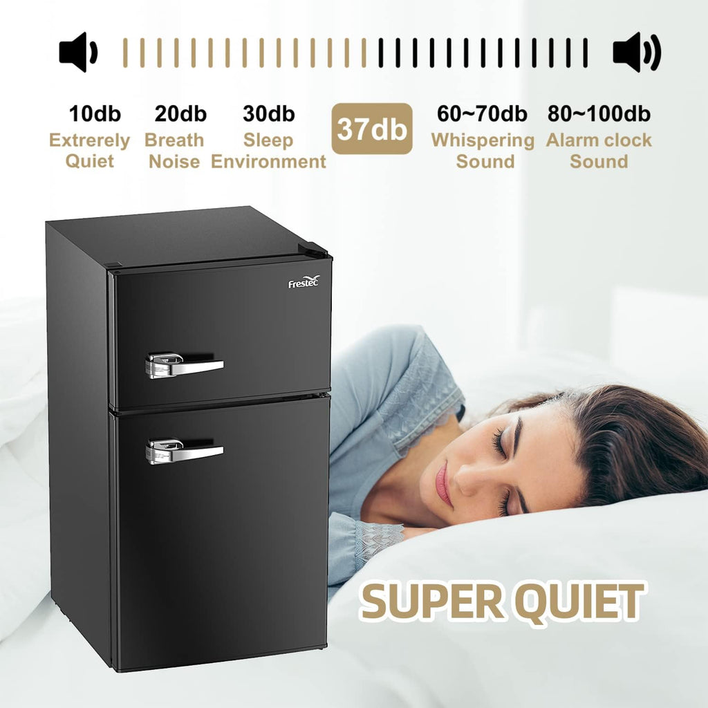 3.2 Cu.Ft Compact Refrigerator with Freezer, Black W759