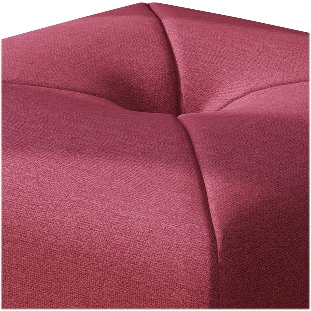 Deep Red Fabric Square Ottoman D311649